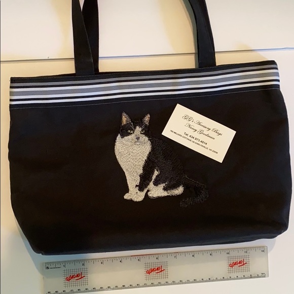 ❌ SOLD Tuxedo Cat Handbag Artist Handmade Purse - Picture 5 of 16